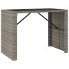 Table de bar et dessus en verre gris 145x80x110 cm poly rotin 