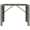 Table de bar et dessus en verre gris 145x80x110 cm poly rotin 