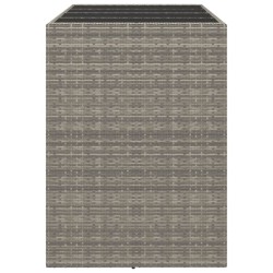 Table de bar et dessus en verre gris 145x80x110 cm poly rotin 
