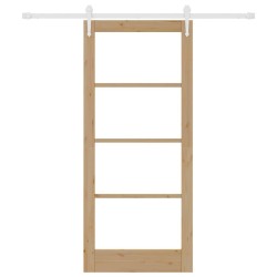Ensemble de porte coulissante avec matériel 86x198,5 cm Bois massif en pin 