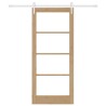 Ensemble de porte coulissante avec matériel 86x198,5 cm Bois massif en pin 