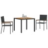 Ensemble de Salle à Manger de Jardin 3 Pièces Poly Rattan Noir vidaXL 