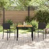 Ensemble de Salle à Manger de Jardin 3 Pièces Poly Rattan Noir vidaXL 