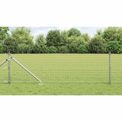 Clôture Euro avec 13 poteaux pointus 0,6 x 25 m en acier galvanisé 