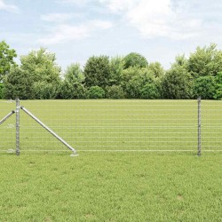 Clôture Euro avec 13 poteaux pointus 0,6 x 25 m en acier galvanisé 