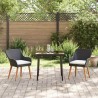 Ensemble de jardin 3 pièces , noir en poly rotin 