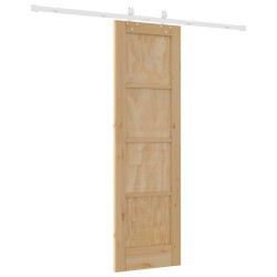 Porte coulissante avec matériel 61x198.5 cm en bois massif de pin 