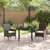 Ensemble de salle à manger pour jardin 3 pcs Marron 2 Places 