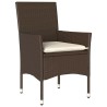 Ensemble de salle à manger pour jardin 3 pcs Marron 2 Places 