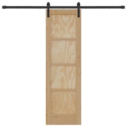 Porte coulissante avec quincaillerie 61x198,5 cm en pin massif 