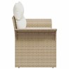 Canapé de jardin 2 places avec rangement et coussins Beige Rattan 