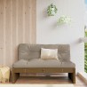 Canapé central 120x80 cm marron miel bois de pin massif 
