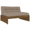 Canapé central 120x80 cm marron miel bois de pin massif 