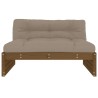 Canapé central 120x80 cm marron miel bois de pin massif 