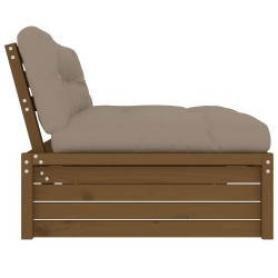 Canapé central 120x80 cm marron miel bois de pin massif 