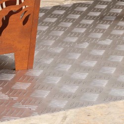 Plaques en aluminium à motif en damier 4 pcs Antidérapantes 100x50 cm 