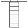 Porte coulissante kit de quincaillerie noir 76x205 cm verre ESG 