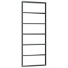 Porte coulissante kit de quincaillerie noir 76x205 cm verre ESG 