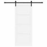 Porte coulissante avec quincaillerie blanche 83x202 cm en bois massif de pin 
