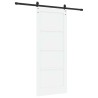 Porte coulissante avec quincaillerie blanche 83x202 cm en bois massif de pin 