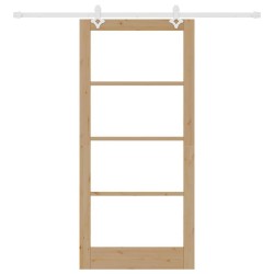 Porte Coulissante avec Ensemble de Quincaillerie 93x202 cm Bois Massif Pin 