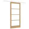 Porte Coulissante avec Ensemble de Quincaillerie 93x202 cm Bois Massif Pin 