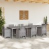 Table de Jardin Gris Clair 300x100x73 cm Poly Rattan 