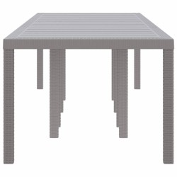 Table de Jardin Gris Clair 300x100x73 cm Poly Rattan 