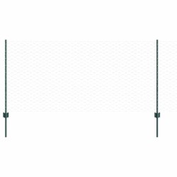 Poteaux de clôture 11 pcs U-Channel Vert 100 cm Acier 