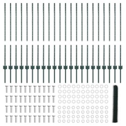 Poteaux de clôture 11 pcs U-Channel Vert 100 cm Acier 