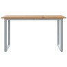 Table de jardin Gris 140x80x75 cm Acier et Bois d'acacia solide 