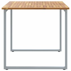 Table de jardin Gris 140x80x75 cm Acier et Bois d'acacia solide 