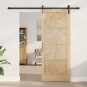 Porte Coulissante avec Kit de Quincaillerie 86x211 cm en Bois Massif de Pin 