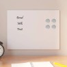 Tableau noir magnétique mural Blanc 40x30 cm Verre trempé 