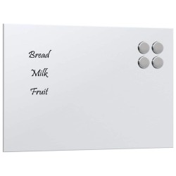 Tableau noir magnétique mural Blanc 40x30 cm Verre trempé 