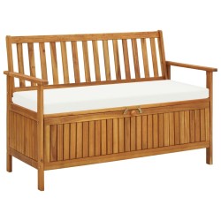 Banc de rangement de jardin Bois d'acacia solide 120x63x84 cm 