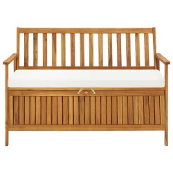 Banc de rangement de jardin Bois d'acacia solide 120x63x84 cm 