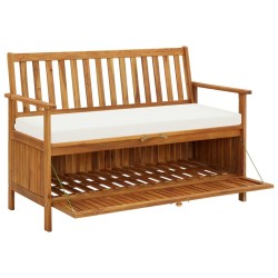 Banc de rangement de jardin Bois d'acacia solide 120x63x84 cm 