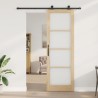 Porte coulissante avec quincaillerie 'ORKDAL'en bois massif et verre 