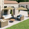 Parasol de jardin double avec mât en acier taupe 600x300 cm 