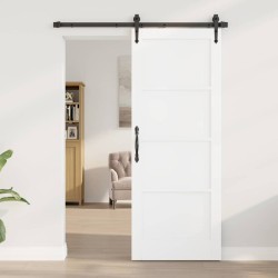 Porte coulissante avec quincaillerie 'ORKDAL'en bois de pin blanc 