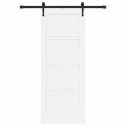 Porte coulissante avec quincaillerie 'ORKDAL'en bois de pin blanc 