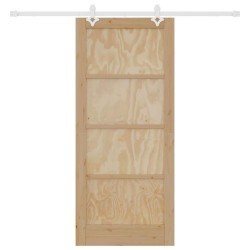 Porte coulissante avec matériel 86x198,5 cm en bois massif de pin 
