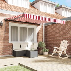Auvent Rétractable Rayure rouge et blanche 350x250 cm 