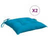 Coussins de chaise lot de 2 bleu clair 40x40x7 cm tissu oxford 