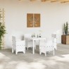Ensemble repas jardin blanc 5 pcs Blanc Osier résine 