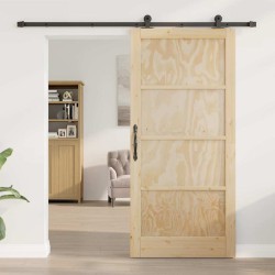 Porte coulissante avec kit de quincaillerie 'ORKDAL'en bois massif de pin 