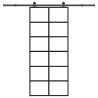 Porte coulissante avec kit de quincaillerie 90x205 cm Verre ESG 