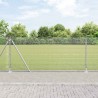 Clôture en fil soudé avec 13 poteaux flanqués 1x25 m en acier galvanisé 