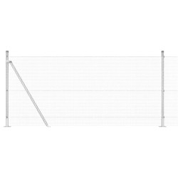 Clôture en fil soudé avec 13 poteaux flanqués 1x25 m en acier galvanisé 